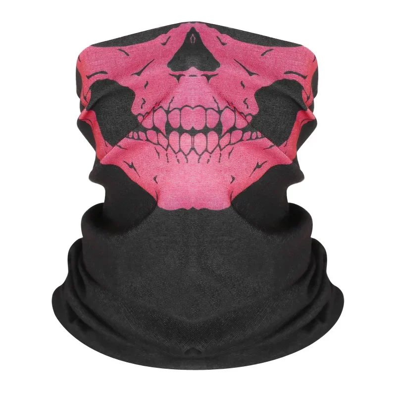 Cycling Face Mask Riding Scarf Breathable Skull Print Neck Gaiter Women Bandana Headwear Headband Snood Hiking Mask Balaclava