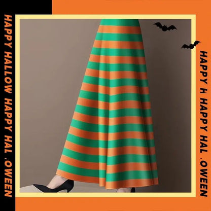 Retro Style Skirt Versatile Over-knee Skirt to Make You Look Slim Mid-length A-line Women's Big Hem Skirt