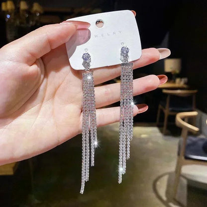 Nova Tendência de Moda Design Exclusivo Elegante e Requintado Brincos Retangulares de Zircônia Para Mulheres Joias Festa de Casamento Presentes Premium