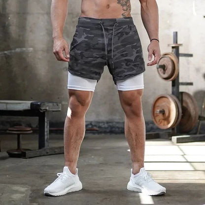 Anime Berserk 2 in 1 Gym Shorts for Men Active Athletic Compression Shorts 5 Inch Quick Dry Stretchy Training Fitness Workout