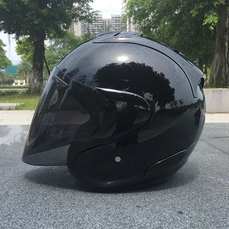 Ram3 Bright Black Half Helmet Men and Women Motorcycle Off-Road Summer Helmet Downhill Racing Mountain Cross Casco Capacete