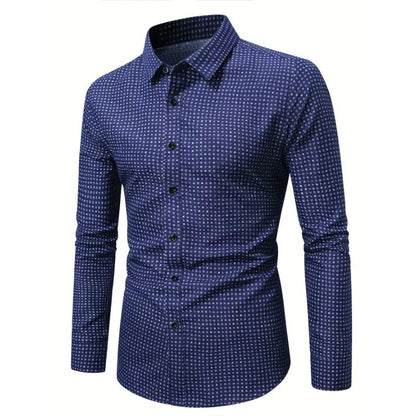 Bolubao Men Shirt Brand New Men's Fashion Polka Dot Long Sleeve Elastic Shirt Four Season Smart Casual Male Shirts