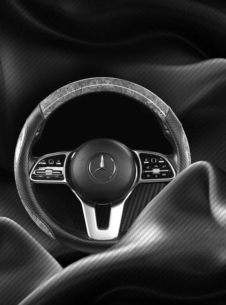 Capa para Volante de Carro com Acabamento em Madeira de Pêssego Antiderrapante para Todas as Estações Capa Universal para Volante Automotivo  Serve em Volantes de 14,5-15"