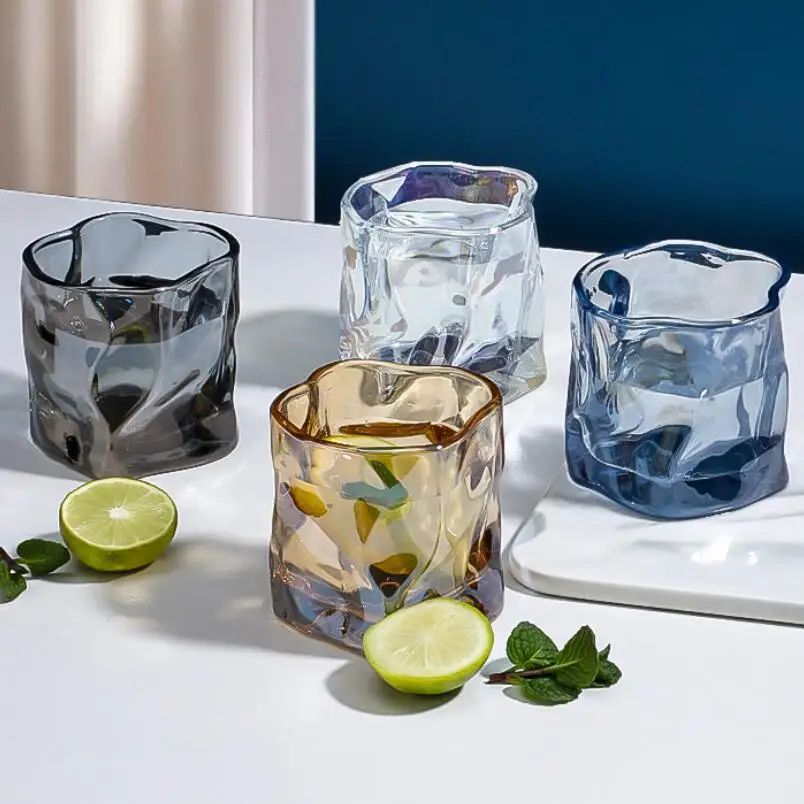 Copo de uísque cinza-fumaça 190ml, copo Old Fashioned de base pesada, conjunto de presente para bar, caneca de cerveja de cristal, direto da fábrica