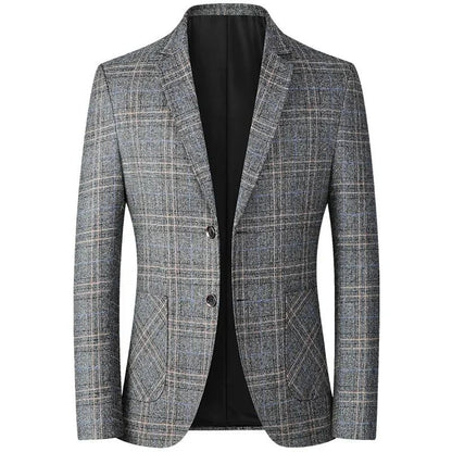 2024 New Spring Autumn Blazers Men Slim Fit British Plaid Formal Suits Male Jackets Party Wedding Business Casual Blazers Men