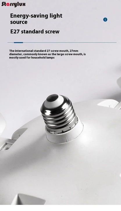 LED Smart Silent Fan Light with E27 Screw Creative 3/4/5 Head Remote-Controlled 3-Speed Adjustable for Home Living Room Bedroom