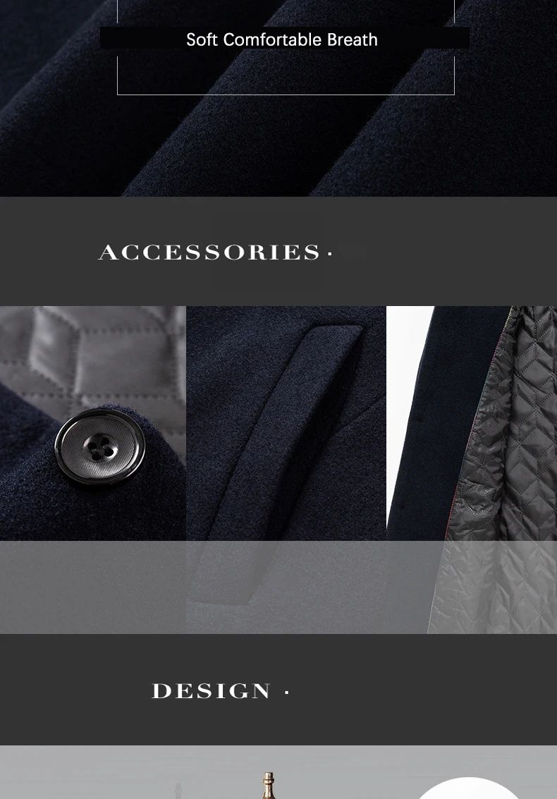 TFETTERS Brand Trench Coat Korean Fashion Business Casual Stand Collar Long Jackets for Men 2025 Autumn Windbreaker Winter Coats