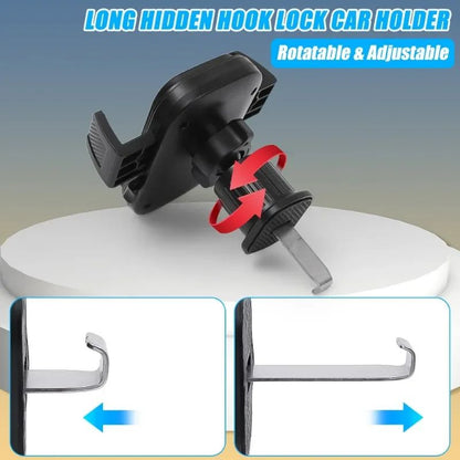 Suporte de Telefone para GPS de Saída de Ar Veicular Rotação 360° Gancho Espiral Universal para Saída de Ar Suporte Veicular por Gravidade para Smartphones de 4.7-7.2 polegadas