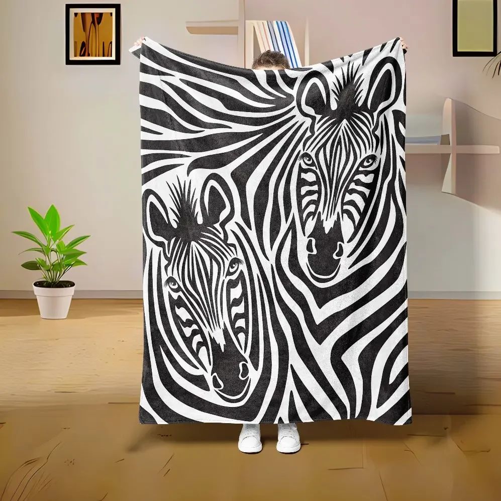 Cow pattern Blanket Flannel Blanke Bed Sofa Travel Camping Super Soft Cozy Plush Blanket Cheetah Print Blanket for All Seasons