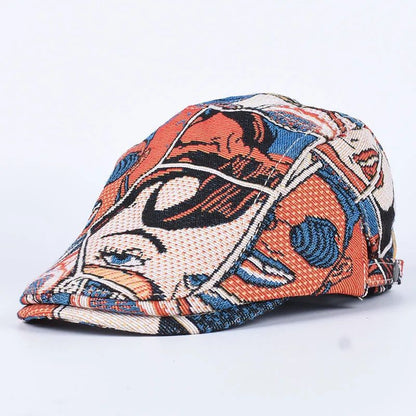 Boina Peaky Blinders Clássica Feminina Vintage Preta Bordada Bonés de Algodão Masculino Chapéu de Artista Respirável Verão Ao Ar Livre Hip Hop