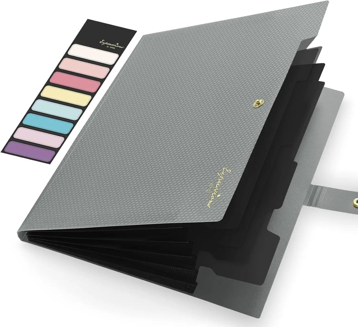 Expandable File Folder, Letter Size Organ Organizer, 5 File Pockets, Portable Organizer for School Office Supplies