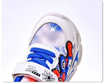 Disney Fashion Spiderman Baby Boys Spring/Autumn Lighted Trendy Kids Boy Sports Casual Children's Sneakers