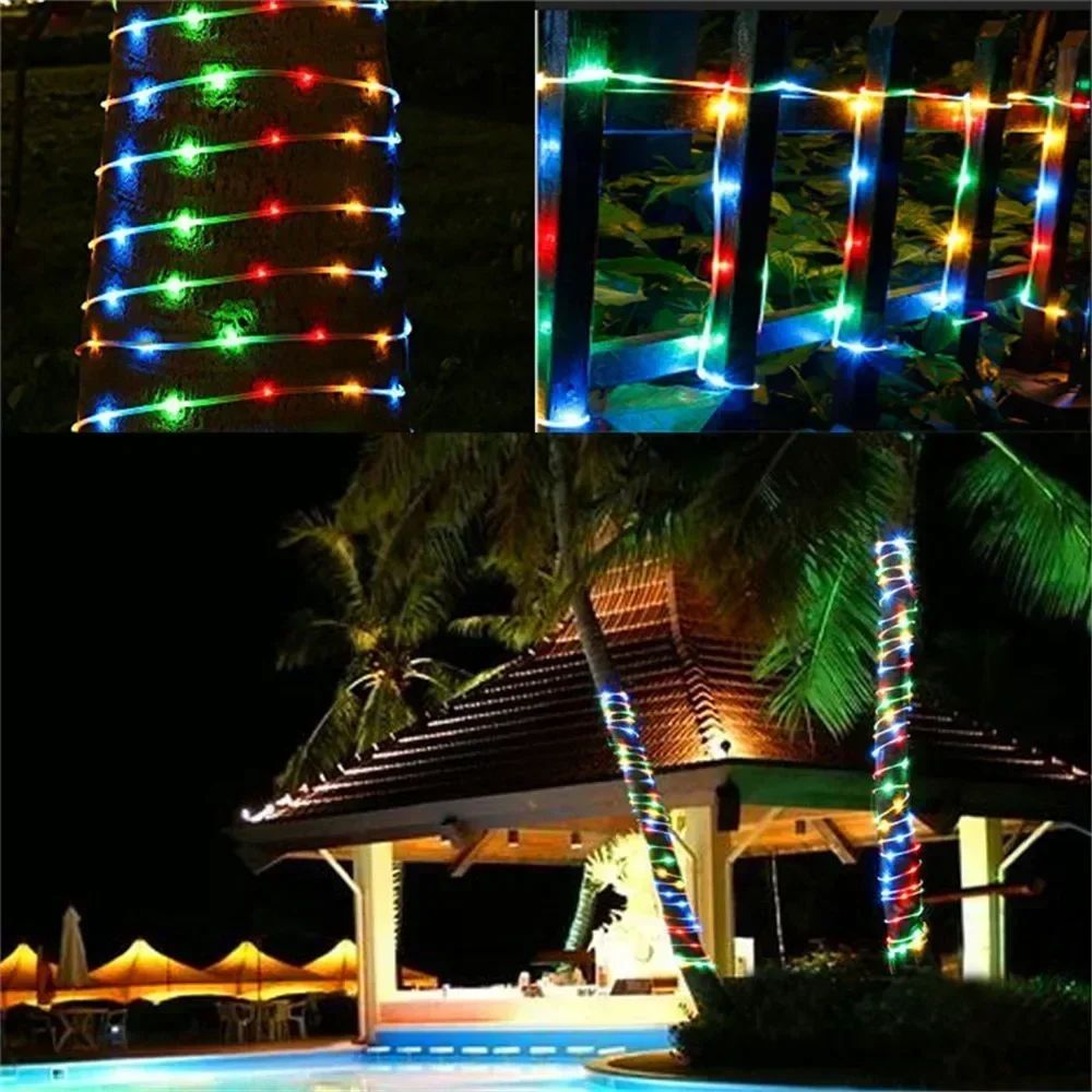 Solar Rope Lights Outdoor Blue LED PVC Tube Fairy String Light Garden Wedding and Birthday Outdoor Holiday Home Decoration