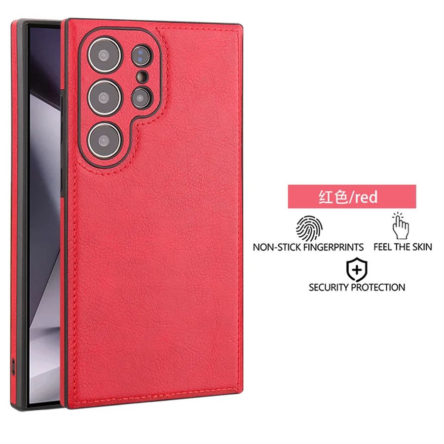 Capa de couro PU vintage de luxo para Samsung S25 Ultra S24 Plus S23 S22 S24Ultra, fina, à prova de choque, com para-choque macio