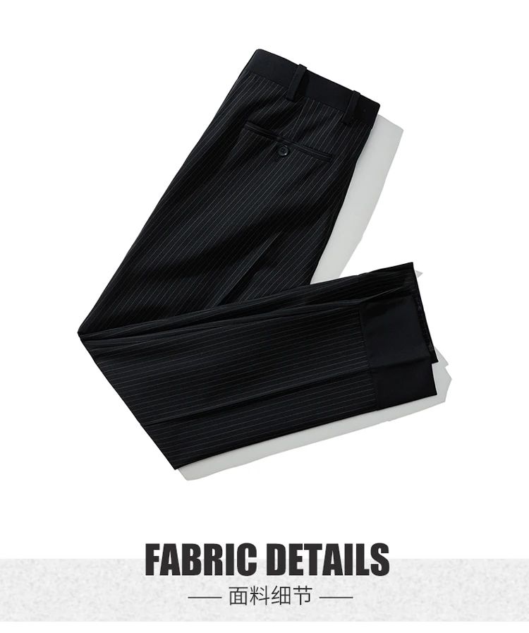 Calça Casual Masculina Listrada Preta Nova de Verão 2025, Calça Slim da Moda na Altura da Panturrilha, Tamanhos 28-35