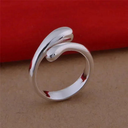 Conjunto de Brincos, Anel e Pulseira de Prata Esterlina S925 da Moda para Mulheres, Conjunto de Joias de Quatro Peças com Gota de Água, Presente para Festa