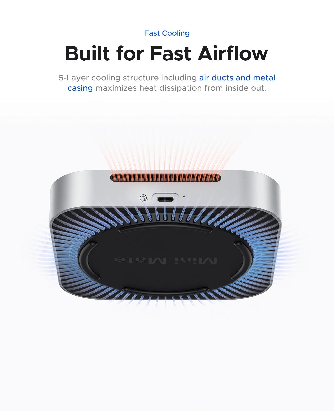 ORICO MiniMate Estação de Acoplamento de Mesa para MacMini 4 com Expansão de Armazenamento SSD Externo de 40Gbps com Armazenamento SSD de 512GB 1TB 2TB 3TB 4TB 8TB