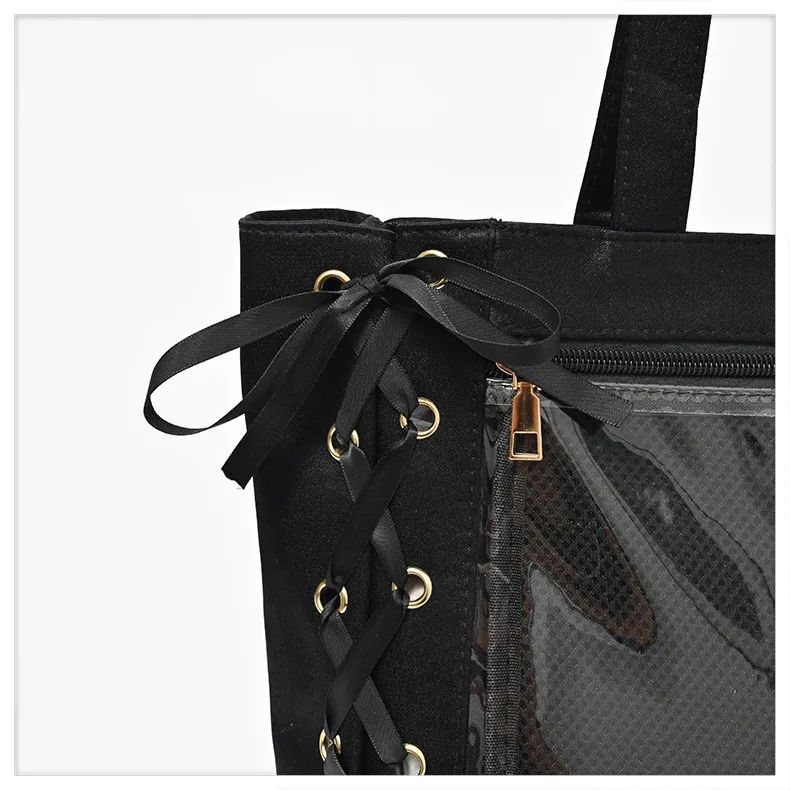 Japanese Kawaii Girls Itabag Large Capacity PU Leather Shoulder Bag Bow Ribbon Lolita JK Handbags Ita Bag Y2K Handbags Purse