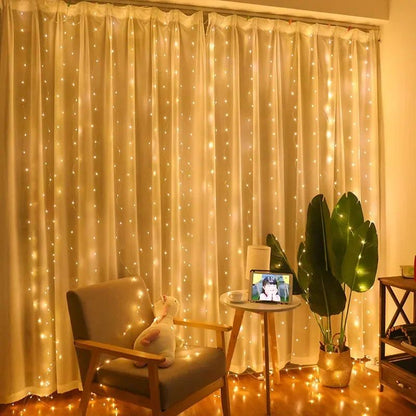 3/4/6m Curtain LED String Lights Garland USB Festoon Remote Control Fairy Garland Lights Christmas Decoration for Bedroom Home