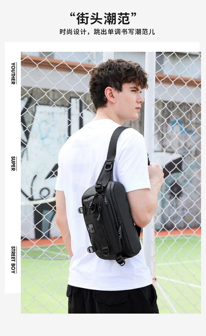 OZUKO  Tactical bag Fanny Pack Outdoor Sports Tactical  Multifunction Waterproof Male Chest Bag Mens Crossbody Bags
