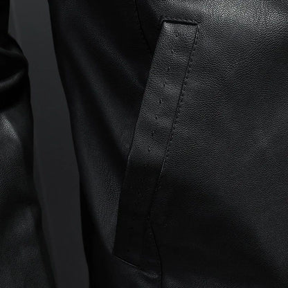 Leather Men's Jacket Spring and Autumn Casual Motorcycle Armored Jacket Black Motorcycle PU Leather Jacket Men's Clothing M-5XL