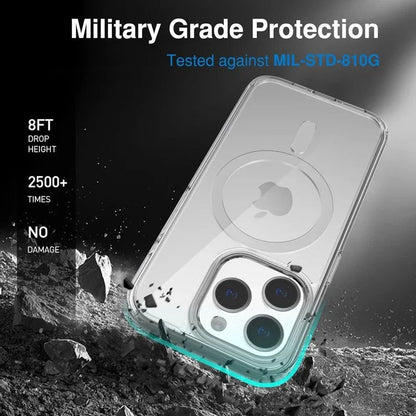 Capa Magnética Transparente Para APPLE iPhone 16 17 15 14 13 12 11 Pro Max 16 Plus 17 Air 16e Compatível Com Carregamento Sem Fio Magsafe