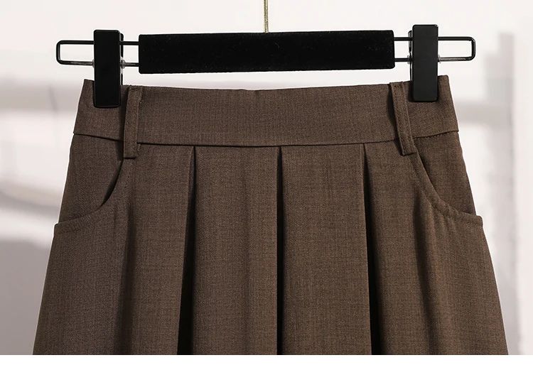 Solid Versatile Medium Length Pleated Skirt 2026 Plus Size Skirts A-Line Maxi Gown Spring Autumn New Half-length Umbrella Skirt