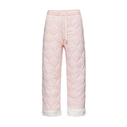 Calça de Neve Masculina, Marca de Moda, Grossa, À Prova de Vento, Quente, Veludo de Cordeiro, Calça Feminina Casual, À Prova de Frio, Acolchoada com Algodão e Penugem
