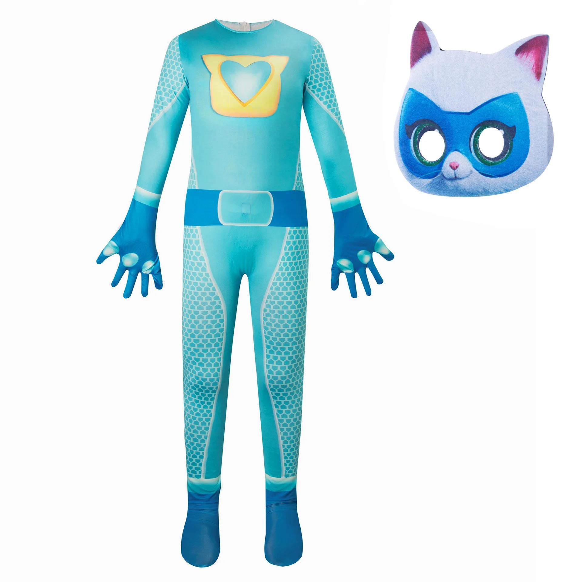 Halloween SuperKitties jumpsuit tight fitting costume stage performance costume Super Cat Jumpsuit Super Kitties Cosplay Costume