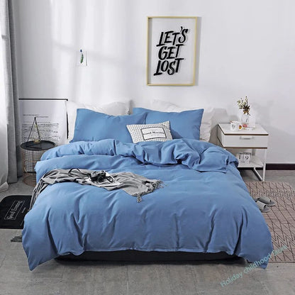 Capa de Edredom Nórdica Lixada Cor Sólida 220x240 Solteiro Casal Queen King Conjunto de Roupa de Cama Simples Fronha Roupa de Cama (Sem Lençol)