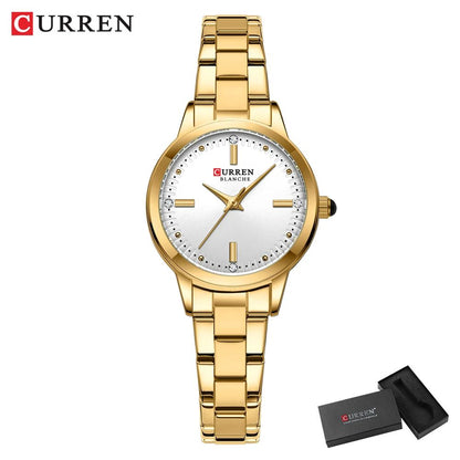 CURREN Women's Watches Fashion Original Quartz Wrist Watch for Ladies Roman Dial Dazzling Diamond Waterproof Luminous Luxury New