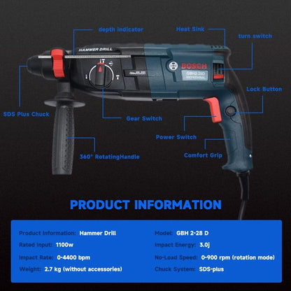 Martelo Elétrico Bosch GBH2-28 Martelo elétrico Picareta elétrica Furadeira de impacto