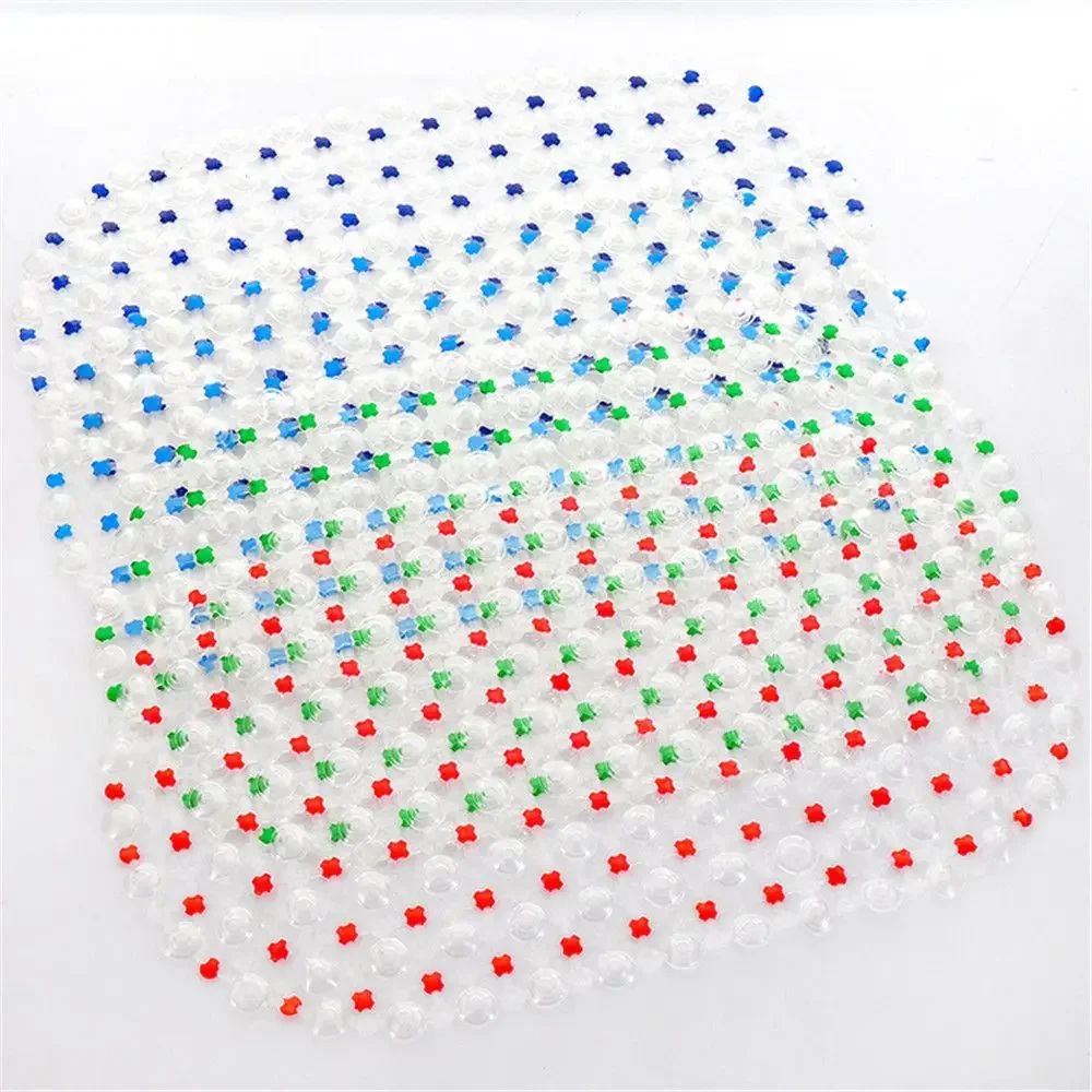 1pc Tapete de Banho Antiderrapante de PVC Retangular Macio para Chuveiro Banheiro Tapete de Massagem com Ventosa Antiderrapante Grande