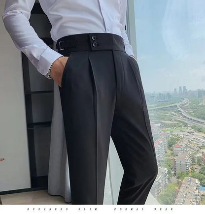 Calça Masculina Nadir Coffee Color Clássica Estilosa Paris Botão Prega Única Emagrece Suaviza Sua Silhueta Calça Social Casual