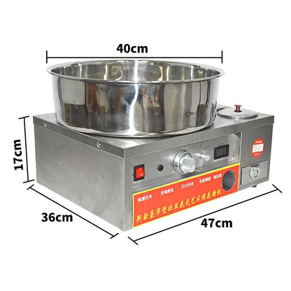 Máquina de Algodão Doce Comercial de Aço Inoxidável a Gás Máquina de Algodão Doce DIY Máquina de Açúcar Fiado Escovado Chique