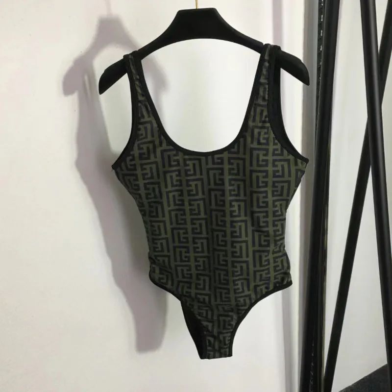 Geometric Printed Fashion Bikinis Sets Lace-up Bra Thong Sexy 2 Piece Swimsuits Solid Beach Style One-piece Bathing Suits Women