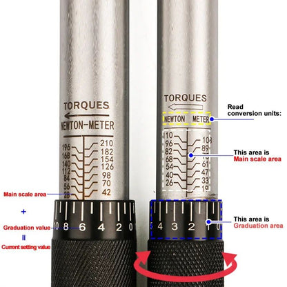 Chave de torque 19-110 N.m 3/8 com catraca reversível precisa Chave de torque profissional para bicicleta, motocicleta e carro