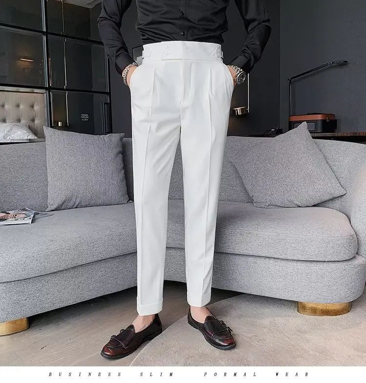 Calça Masculina Nadir Coffee Color Clássica Estilosa Paris Botão Prega Única Emagrece Suaviza Sua Silhueta Calça Social Casual
