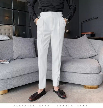 Calça Masculina Nadir Coffee Color Clássica Estilosa Paris Botão Prega Única Emagrece Suaviza Sua Silhueta Calça Social Casual
