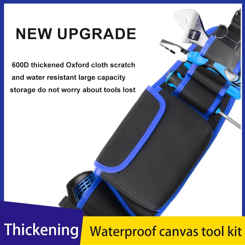 Hardware and electric Tool Bag Multifunction Oxford Cloth Thickened Maintenance Aerial Work Pocket Portable Tool Pocket Waistbag