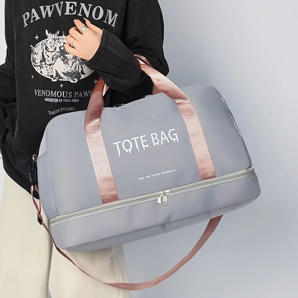 Multifunctional Large-Capacity Travel Duffle Bag with Adjustable Shoulder Strap, Durable Nylon Casual Gym Bag for Sports