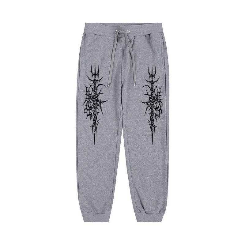 Calça esportiva masculina estampada de cintura, casual para rua, adequada para esportes ao ar livre e lazer, calça para corrida pura