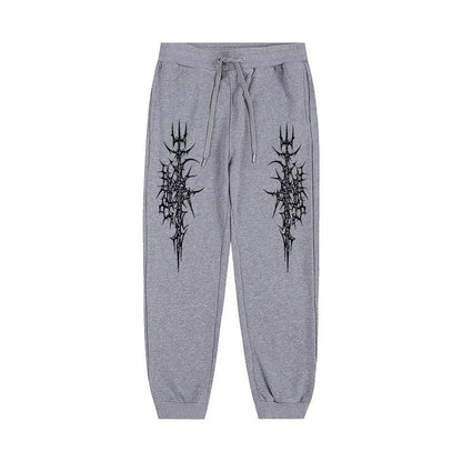 Calça esportiva masculina estampada de cintura, casual para rua, adequada para esportes ao ar livre e lazer, calça para corrida pura