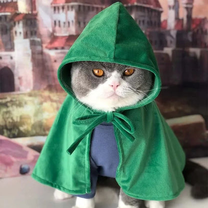 Dog Cat Cloak Christmas Anime Halloween Attack Titaner Pet Cape Shingeki No Kyojin SurveyCosplay Costume Photograph Prop Gifts