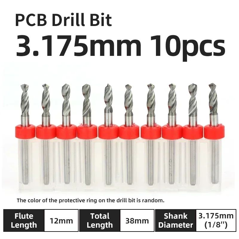 Broca PCB 10pcs Conjunto de Brocas Micro Diâmetro de Aço Tungstênio 1/8" Cabo Fixo Mini Broca CNC 0.1-3.175mm