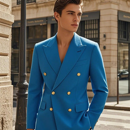 2025 Suit (Blazer+ Trousers) Men's Fashionable Gentleman Business Double-breasted British-style Banquet Host Casual Wedding Suit