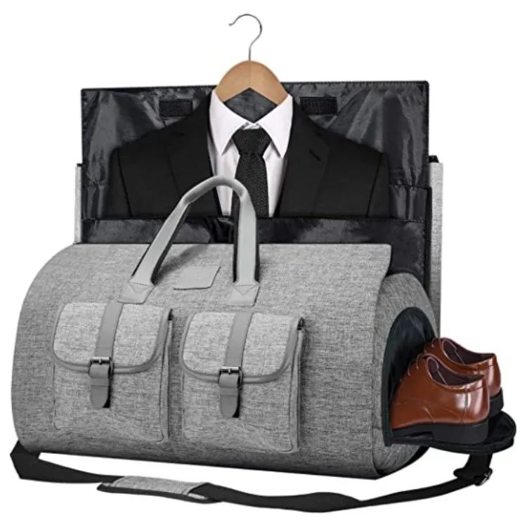 2025 New Men Waterproof Weekend Travel Work Large Capacity Multifunctional Hand Luggage Storage Two-in-One Convertible Suit Bag