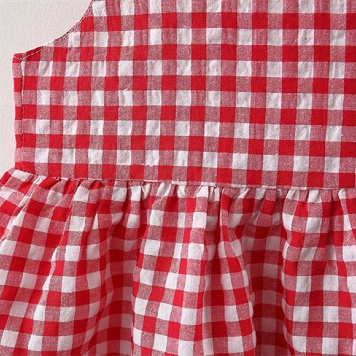 2Pcs/Set Baby Girl Plaid Sweet Bow Summer Birthday Party Dress Toddler Kids Outfits 0 To 3 Years Children Clothes Suit + Hat