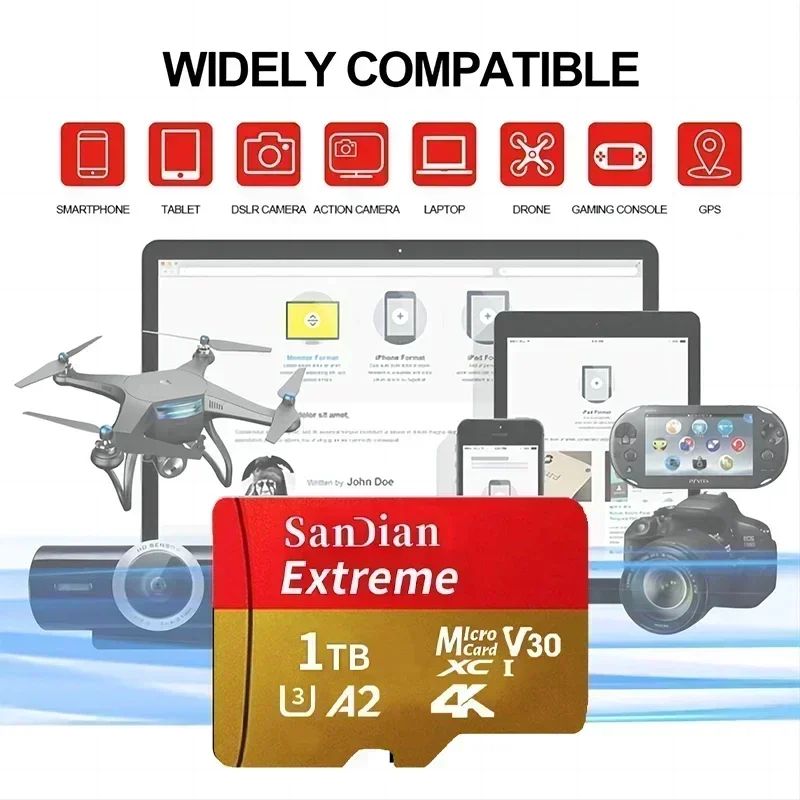 Mini SD Memory Card 1TB/2TB Large Capacity Flash Memory Cards 512GB TF-card High-speed Storage Device for Laptop/phone/tablet