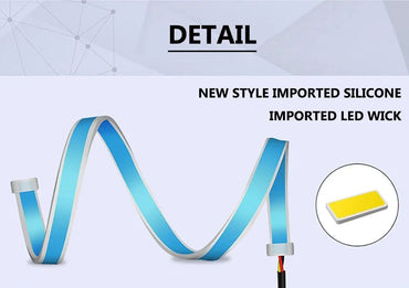 2PCS RGB LED Motorcycle Atmosphere Foot Light Kit APP  Control Flexible Waterproof Neon Strip For Car Moto Decorative Lamp 12V